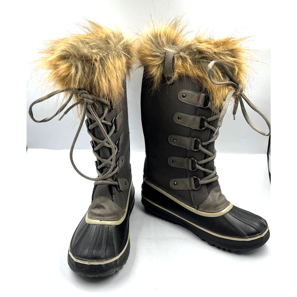 Esprit Edith Tall Winter Duck Boots Insulated Faux Fur Lace Up Women's Size 7 M - Picture 1 of 11